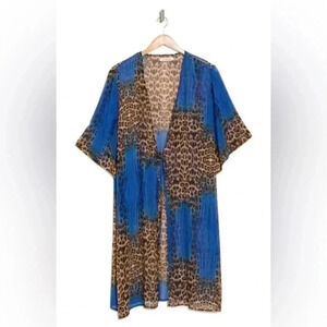 NWT la fiorentina Nordstrom Mixed Animal Print Cover-Up Topper